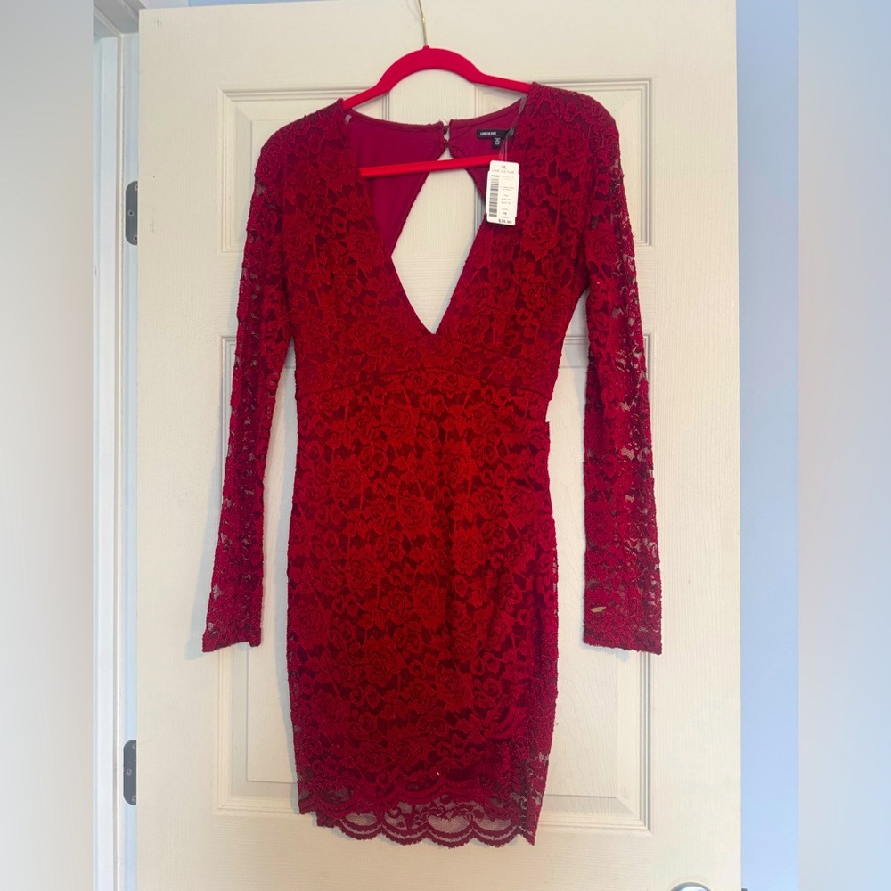 Brand new red lace dress